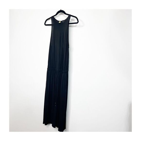 Theory Maxi Dress Womens Sleeveless Stretch Tie Was it Black Ladies Small - Picture 1 of 6